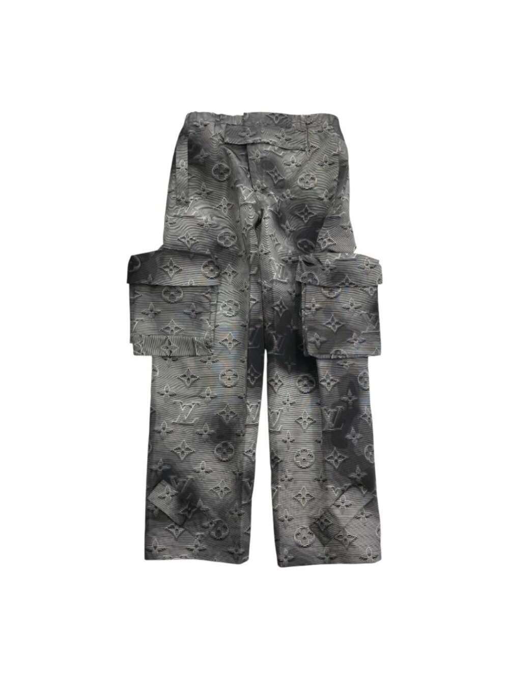 Louis Vuitton Monogram 3D Pocket Nylon Cargo Pants Wide Virgil Abloh Gray 42